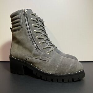 Womens CHARLES by CHARLES DAVID Gray Suede Zip Up Boots / Size 6